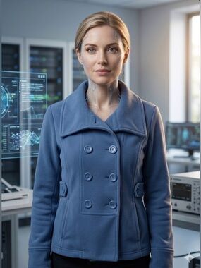 ambition Blue Cotton Blend Jacket